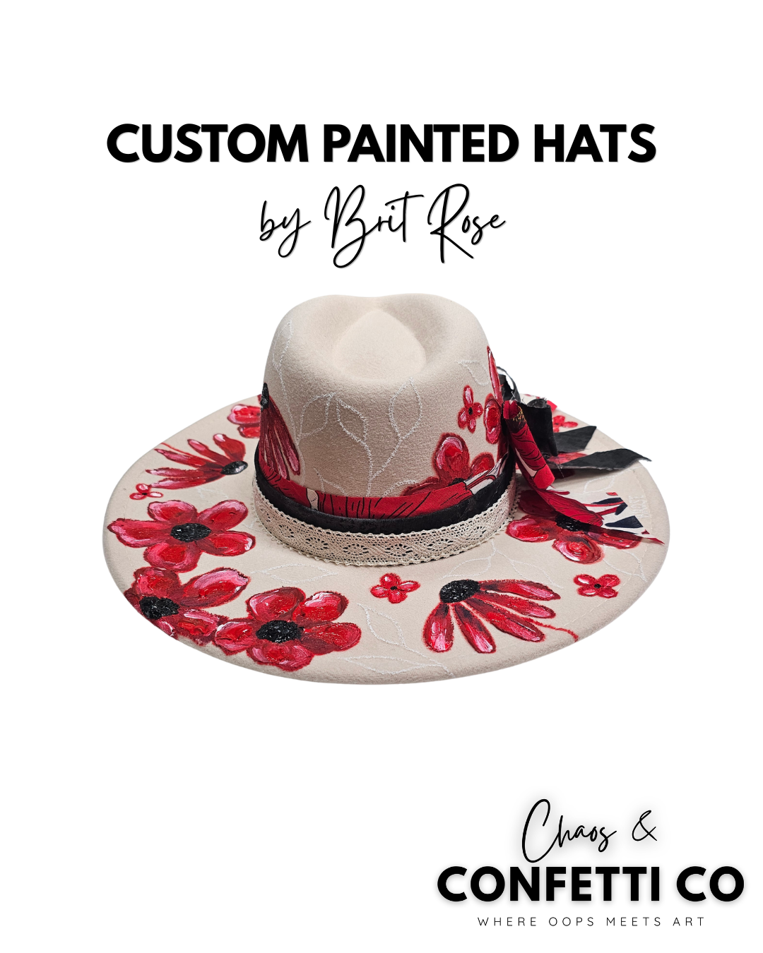 Custom Painted Hats by Brit Rose