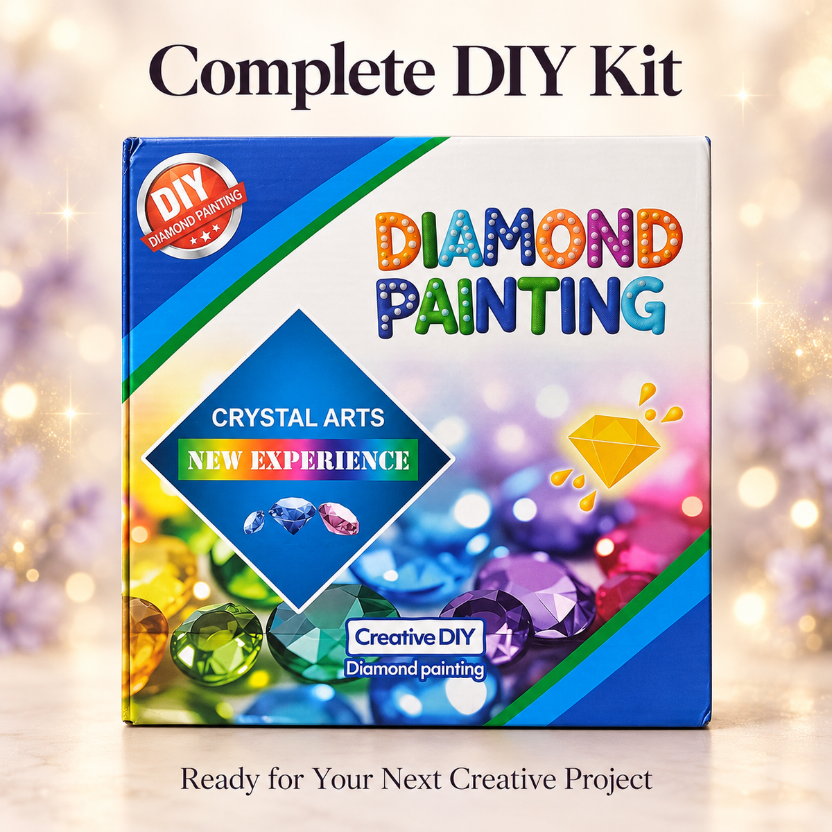 White Pearl Pumpkin 5D Diamond Art complete DIY kit packaging